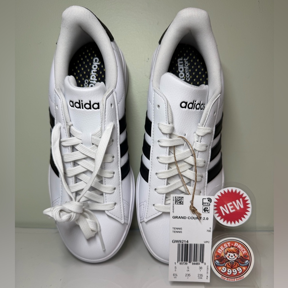 adidas - Size 6.5 - Women's Shoes Grand Court 2.0 Sneakers GW9214 - New - Picture 6 of 8